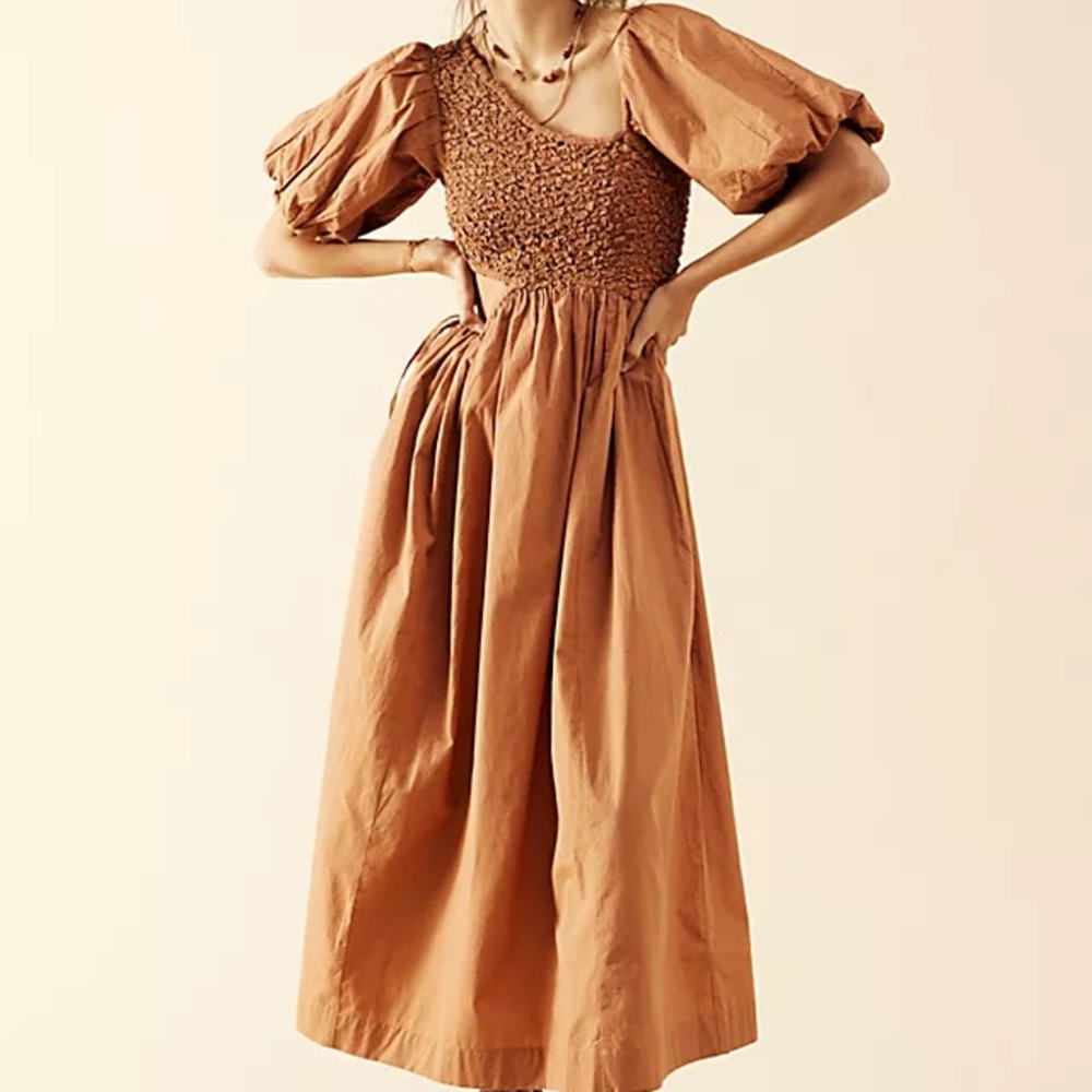 Free People Kalina Midi Dress Cotton Summer Vacation Resort Beach
